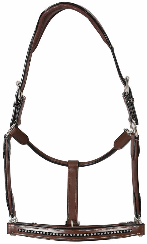 Henri de Rivel Padded Leather Crystal Halter