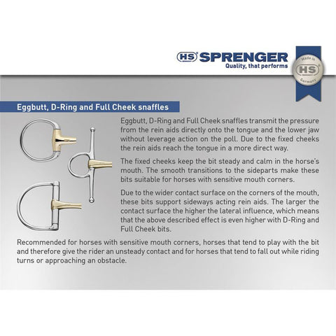 Herm Sprenger® Copper Plus Double-Jointed Eggbutt Snaffle Bit (16mm)