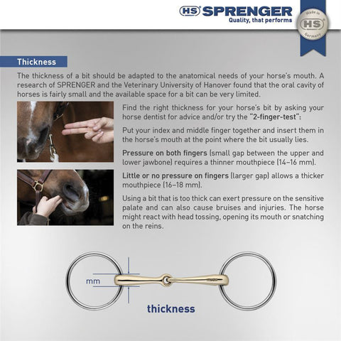Herm Sprenger® Copper Plus Double-Jointed Eggbutt Snaffle Bit (16mm)