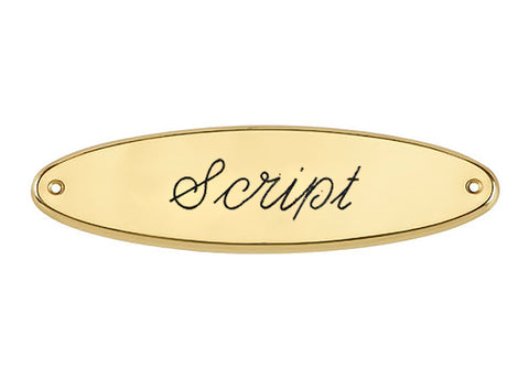 Brass Raised Oval Nameplate