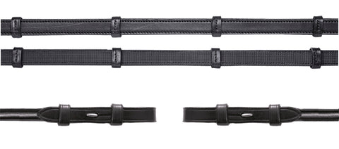 Schockemöhle Rolled Leather Rubber-Lined Reins with Stops