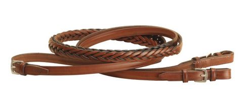 Tory Leather Company 5/8" x 60" Five-Plait Braided English Reins with Buckle Bit Ends