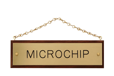 Walnut Plaque with Brass Chain