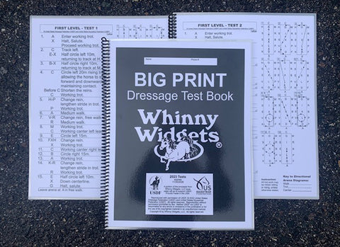 Whinny Widgets® Big Print Dressage Test Book (2023-2027)