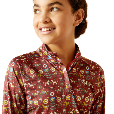 Ariat® Kids’ Lowell Quarter-Zip Print Base Layer 2.0