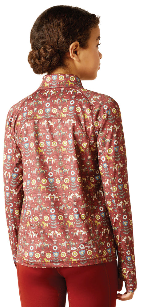 Ariat® Kids’ Lowell Quarter-Zip Print Base Layer 2.0