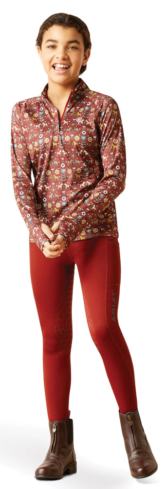 Ariat® Kids’ Lowell Quarter-Zip Print Base Layer 2.0