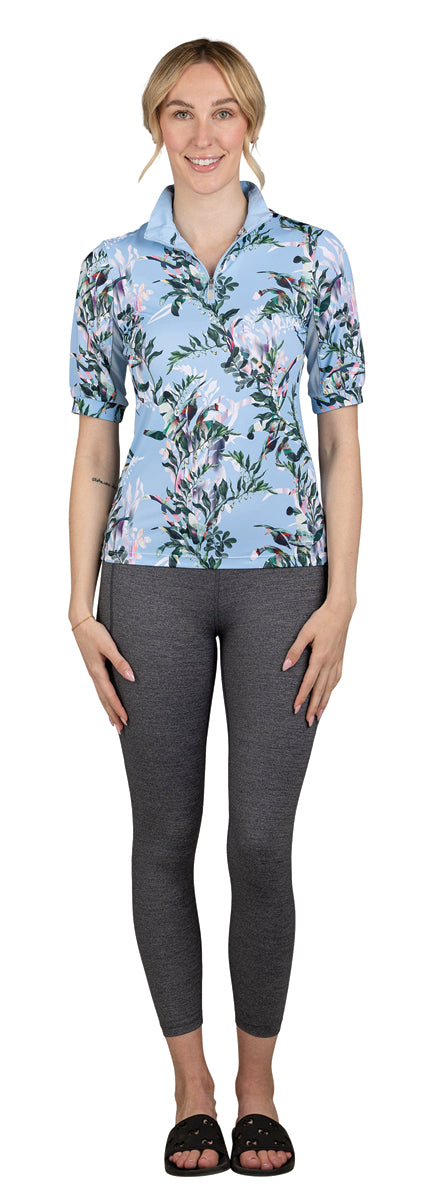 Kastel Denmark Ladies’ Shawna Canal Floral Shirt with Elbow-Length Sleeves