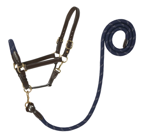 Suffolk™ Leather & Rope Halter with Lead