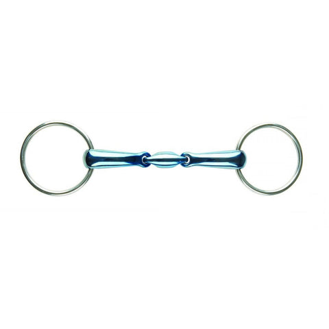 JP by Korsteel® Blue Steel Oval Link Double-Jointed Loose Ring Bit