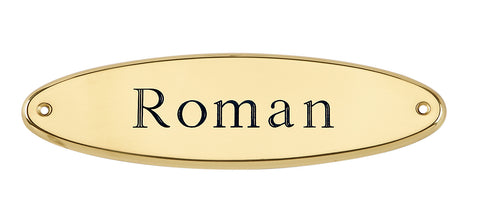 Brass Raised Oval Nameplate