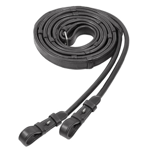 Schockemöhle Rolled Leather Rubber-Lined Reins with Stops