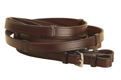 Tory Leather Extra Long Hand Stop Reins with Buckle Ends