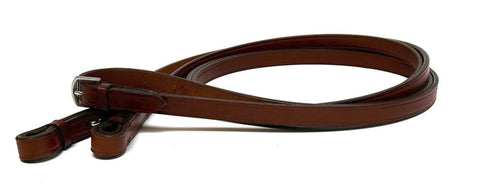 Tory Leather Company 5/8" x 60" Plain Reins with Hook Stud Bit Ends