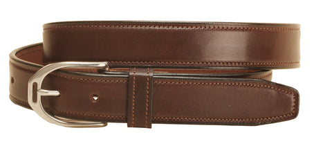 Tory Leather 1 1/4" Stainless Steel Stirrup Buckle Belt