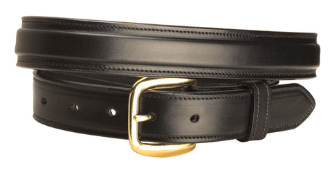 Tory Leather 1 1/4" Raised Belt with Brass Buckle