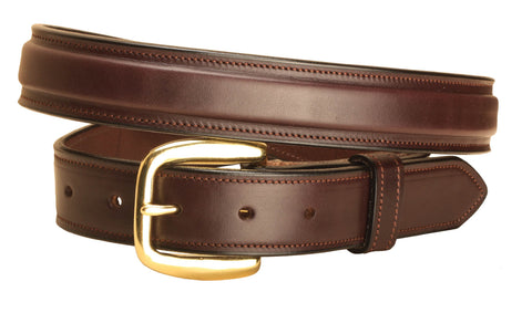 Tory Leather 1 1/4" Raised Belt with Brass Buckle