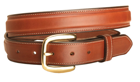 Tory Leather 1 1/4" Raised Belt with Brass Buckle