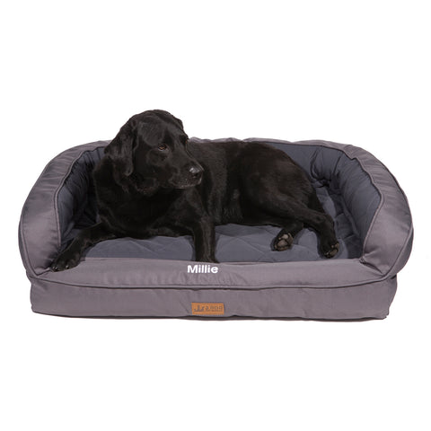 3 Dog Pet Supply EZ-Wash Memory Foam Soft Shell Headrest Dog Bed