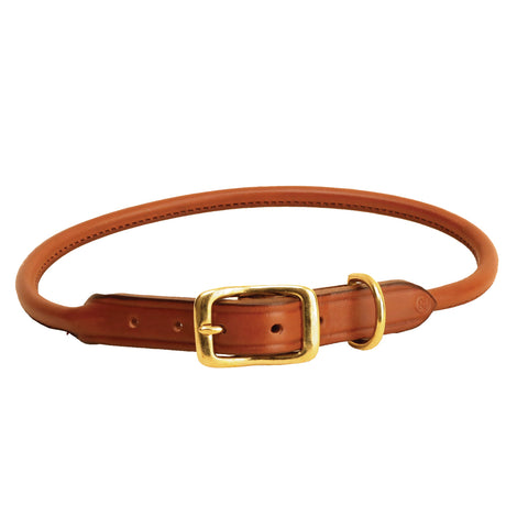 Tory Leather Rolled Leather Dog Collar