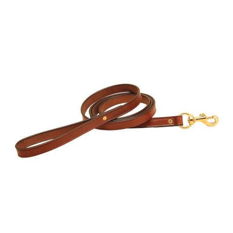 Tory Leather Flat Creased Leather Dog Leash with Flat Handle