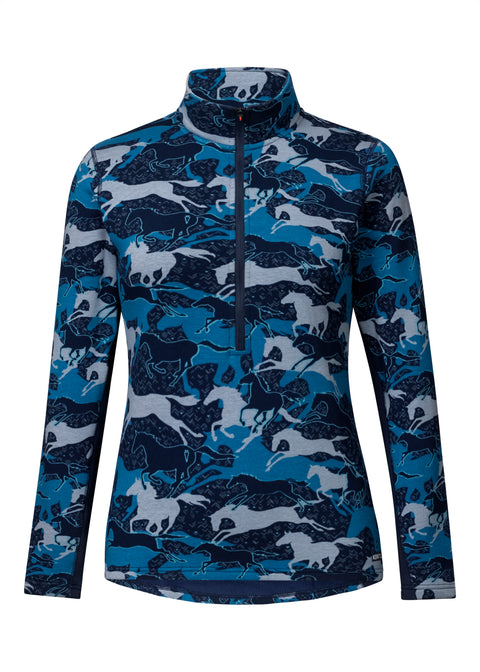 Kerrits® Ladies’ Plush Printed Fleece Half-Zip Top