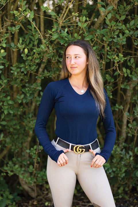 TKEQ Ladies’ Kennedy Seamless V-Neck Long Sleeve Shirt 2.0