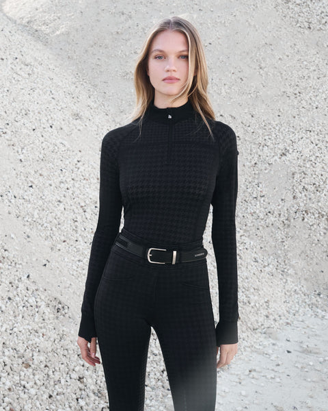 LeMieux® Ladies' Aspen Houndstooth Quarter-Zip Top