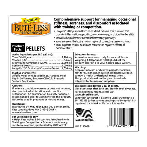 Bute-Less® Performance Comfort & Recovery Pellets