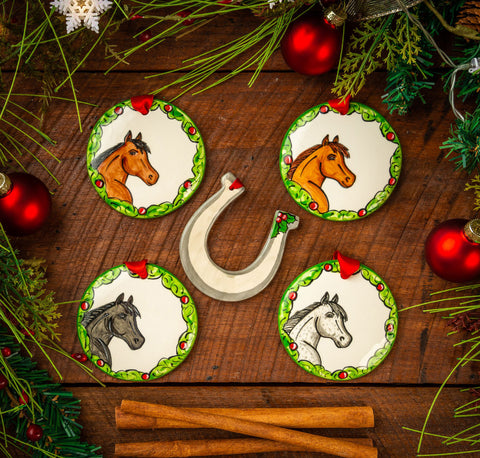 Hand-Painted Horse Wreath Ornament