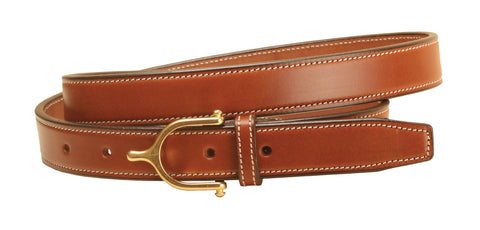 Tory Leather 1" Brass Spur Buckle Belt